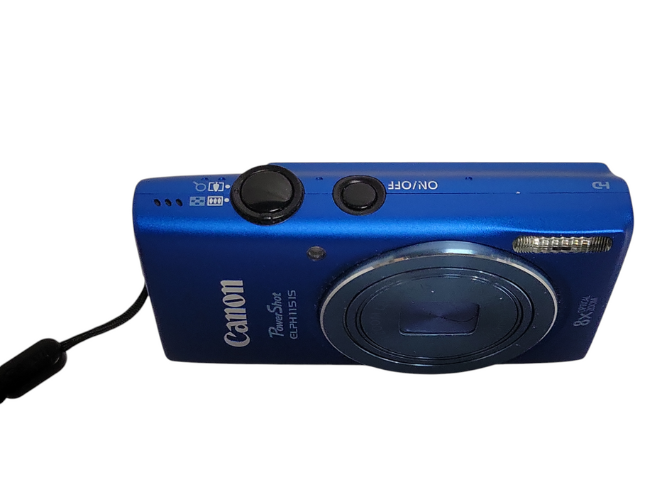 Canon PowerShot ELPH 115 IS Blue Digital Camera 16.0MP 8x Optical Zoom, READ