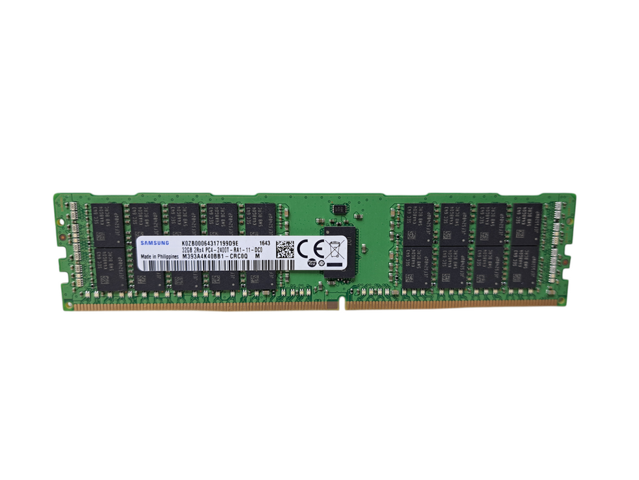 Samsung 32GB 2Rx4 PC4-2400T-RA1 DDR4 Server Memory | M393A4K40BB1-CRC0Q
