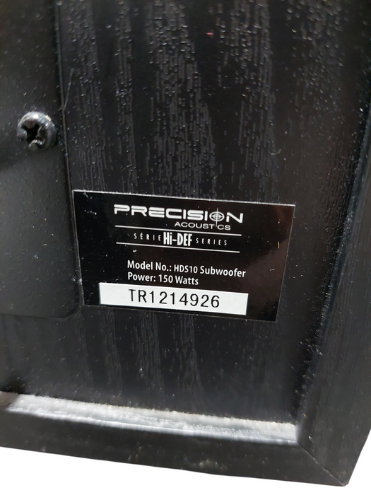 Percision Acoustics Model: HDS10 Subwoofer Powered 150Watts HiDef Series