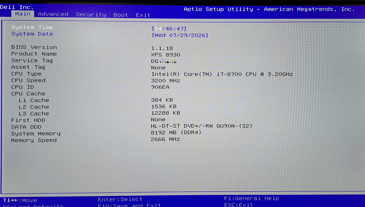Dell XPS 8930 Tower | Intel Core i7-8700 @3.20GHz, 8GB DDR4, No HDD *READ