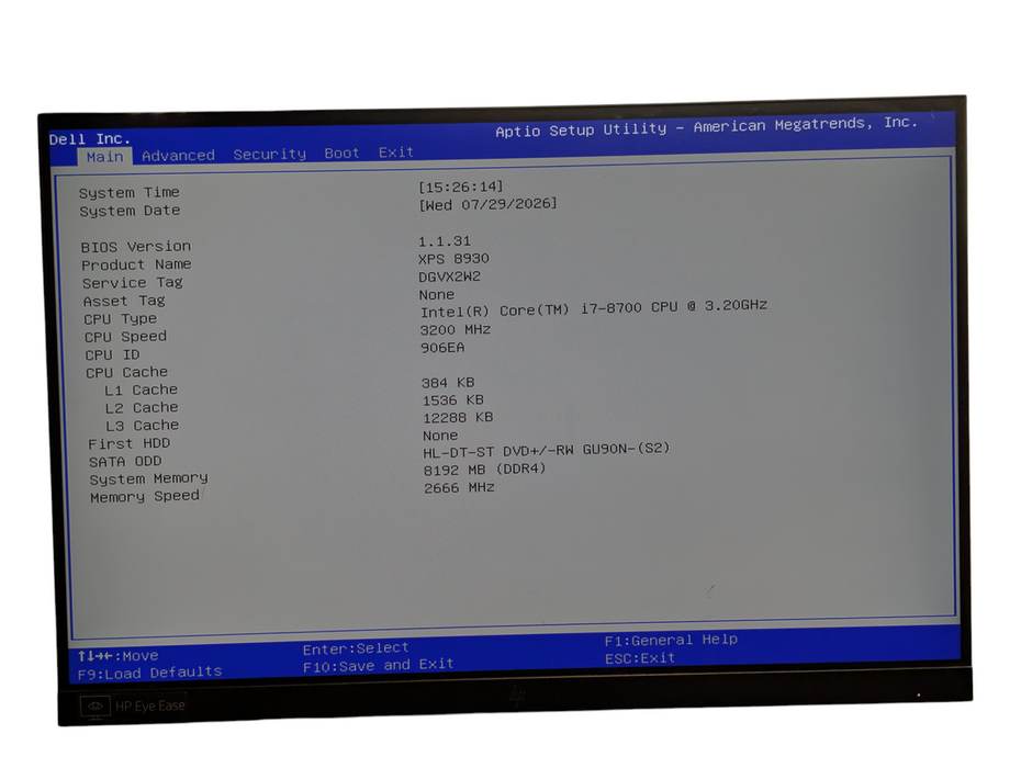 DELL XPS 8930 Desktop Tower Intel Core i7-8700 8GB RAM