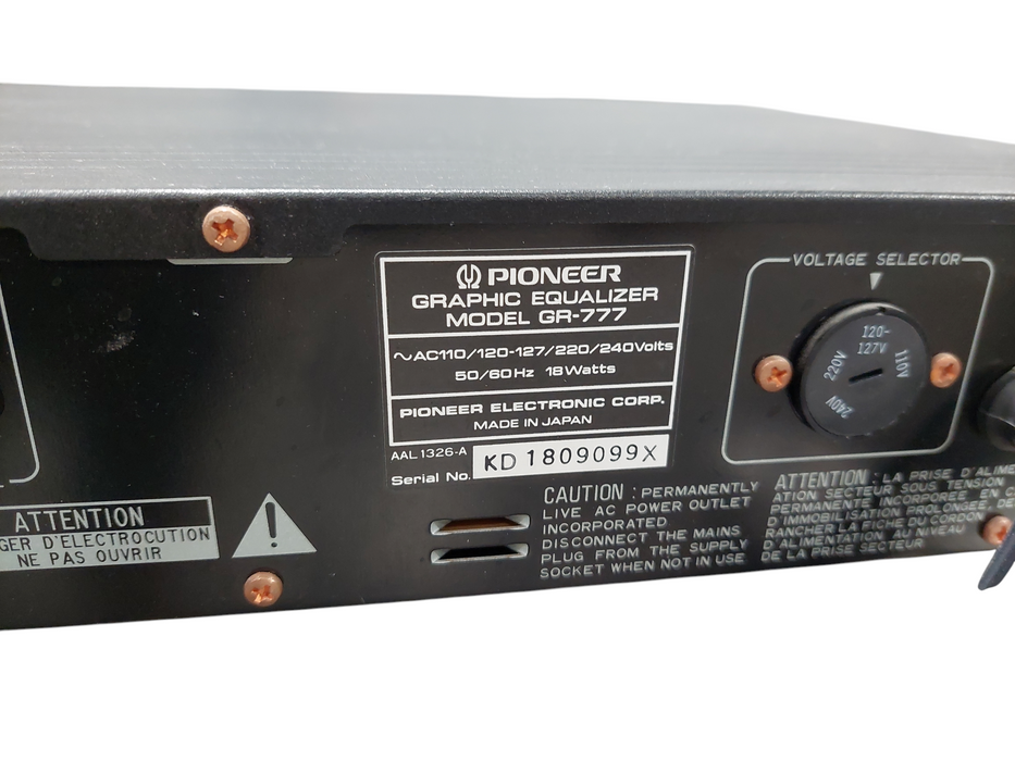 Pioneer Stereo Graphic Equalizer CR-777 Double Spectrum Analyzer