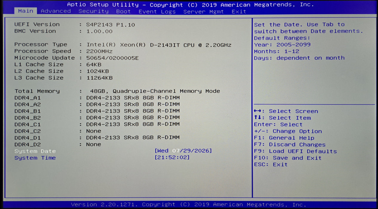 Datto S4P6 Server 4x 3.5"| Xeon D-2143IT @2.20GHz, 48GB DDR4, No HDD, 400W *READ