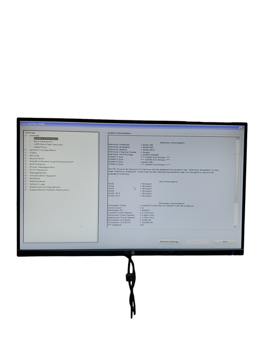Dell OptiPlex 5080 tower Desktop Intel i5-10500T 3.10GHz 8GB RAM NO-HDD/SSD