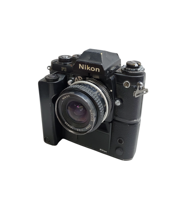 Nikon F3 35MM SLR Film Camera w/ 20mm Lens & Motor Drive *READ*