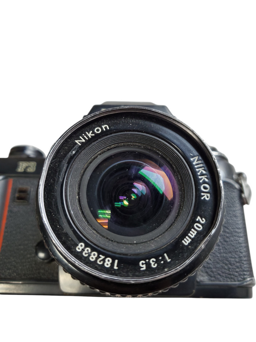 Nikon F3 35MM SLR Film Camera w/ 20mm Lens & Motor Drive *READ*