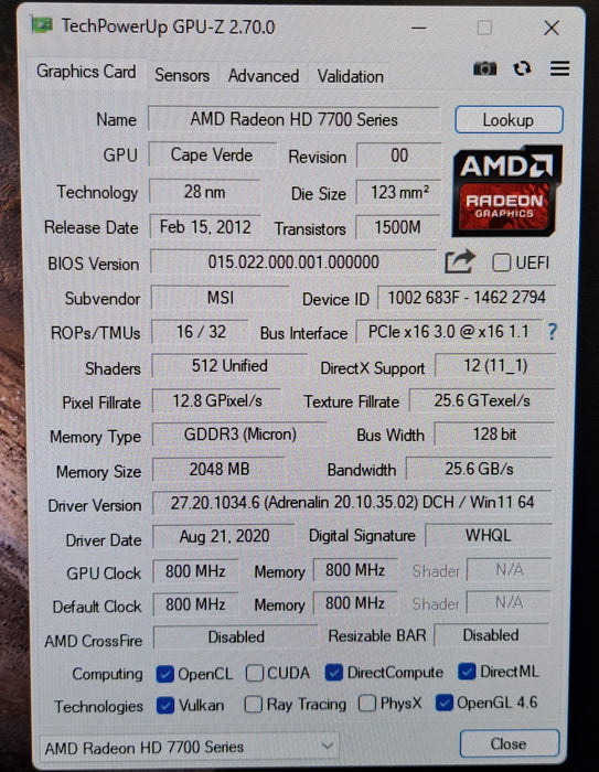 MSI AMD Radeon HD 7750 2GB GDDR3 Graphics Card | R7750-PMD2GD3