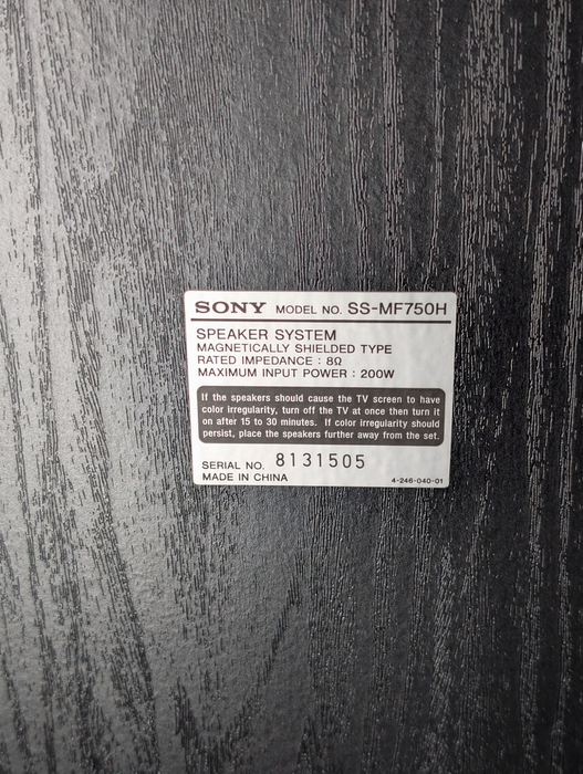 Sony 5.0 Surround Sound Speaker System 2x SS-MF750H 2x SS-SR350 1x SS-CN350