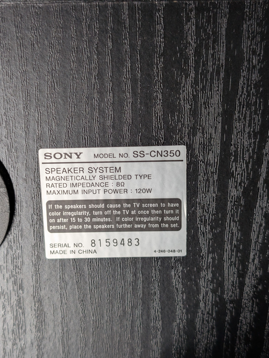 Sony 5.0 Surround Sound Speaker System 2x SS-MF750H 2x SS-SR350 1x SS-CN350