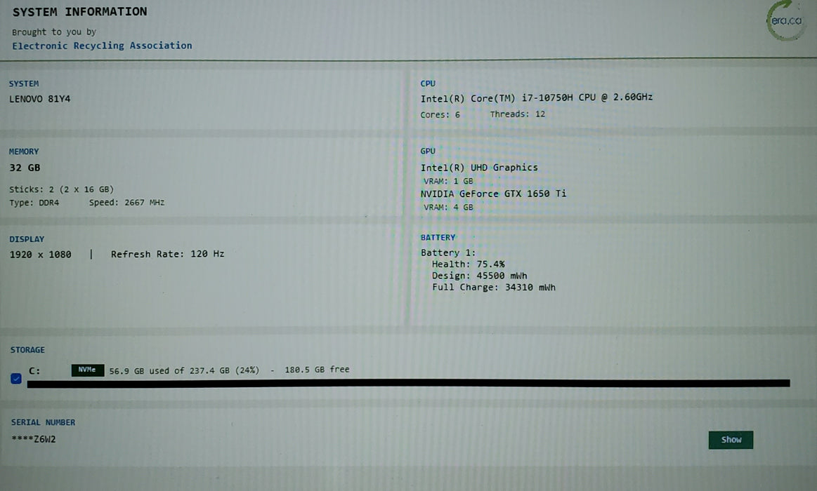 Lenovo Ideapad Gaming 3 15.6" FHD, Core i7-10750H 32GB RAM 256GB SSD NVMe