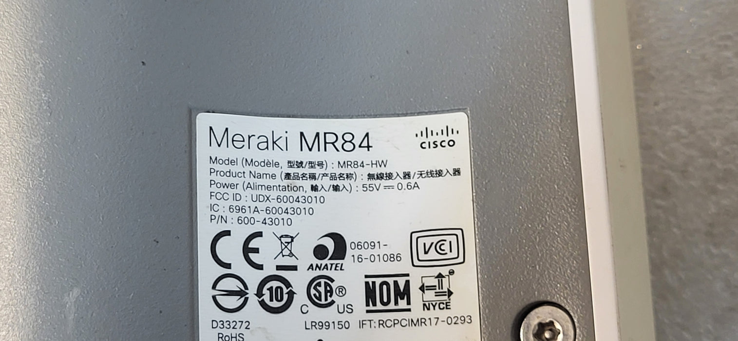 Cisco Meraki MR84-HW Outdoor Cloud Managed 802.11ac Access Point - UNCLAIMED