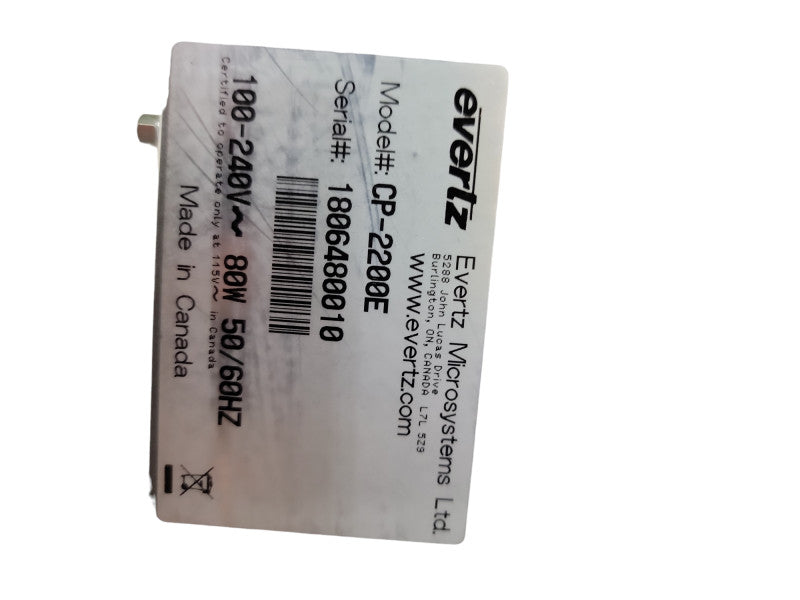 Evertz Quartz CP-2200E DUO Router Control Panel