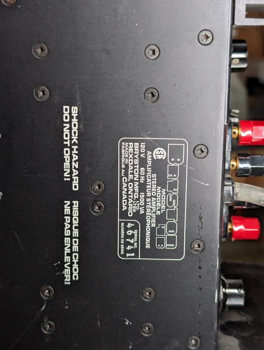 BRYSTON 4B Stereo Audio Power Amplifier PLEASE READ