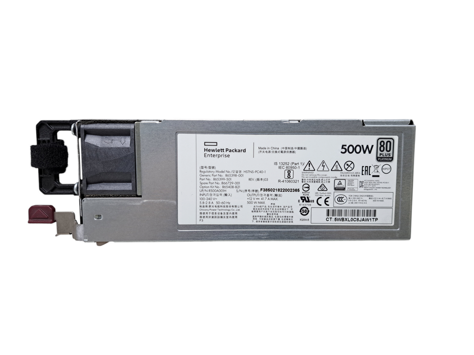 HPE 500W 80Plus Platinum Power Supply DL360 Gen10 | 865399-501 HSTNS-PC40-1