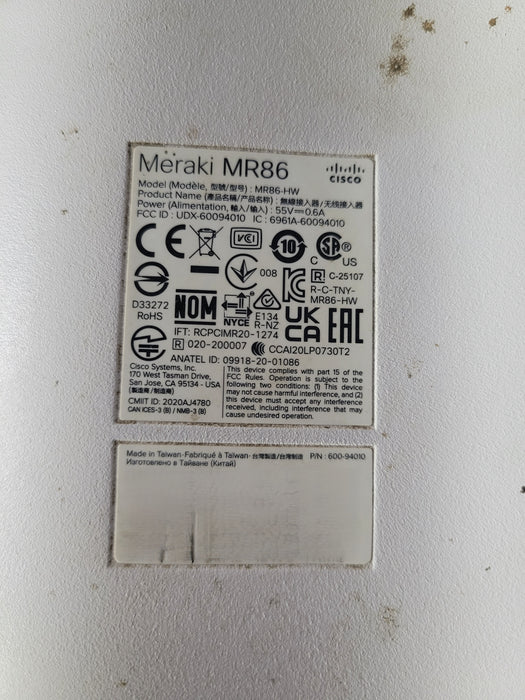 Cisco Meraki MR86-HW Outdoor Wireless Access Point - Unclaimed