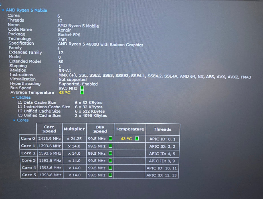 Lenovo ThinkBook 13s G2 ARE AMD Ryzen 5 4600U 16GB RAM 256GB SSD READ
