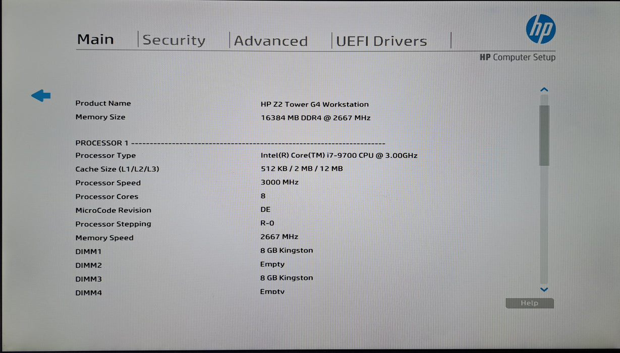HP Z2 Tower G4 Workstation | Intel Core i7-9700 @3.00GHz, 16GB DDR4, No HDD/GPU