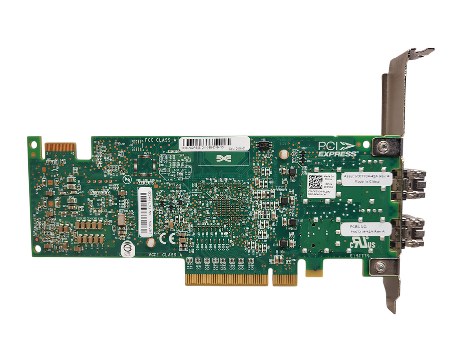 Dell 0F3VJ6 Emulex LPE16002 16GB HBA Fibre Card w/ 2x AVAGO AFBR-57F5MZ-Elx