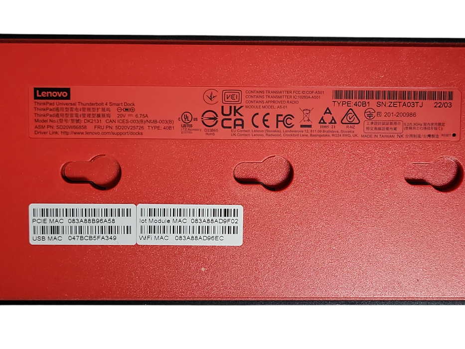 Lenovo ThinkPad universal Thunderbolt 4 smart Dock DK2131 40B1