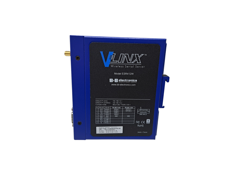 B&B Electronics VLINX Wireless Serial Server ESR412W (Open Box)