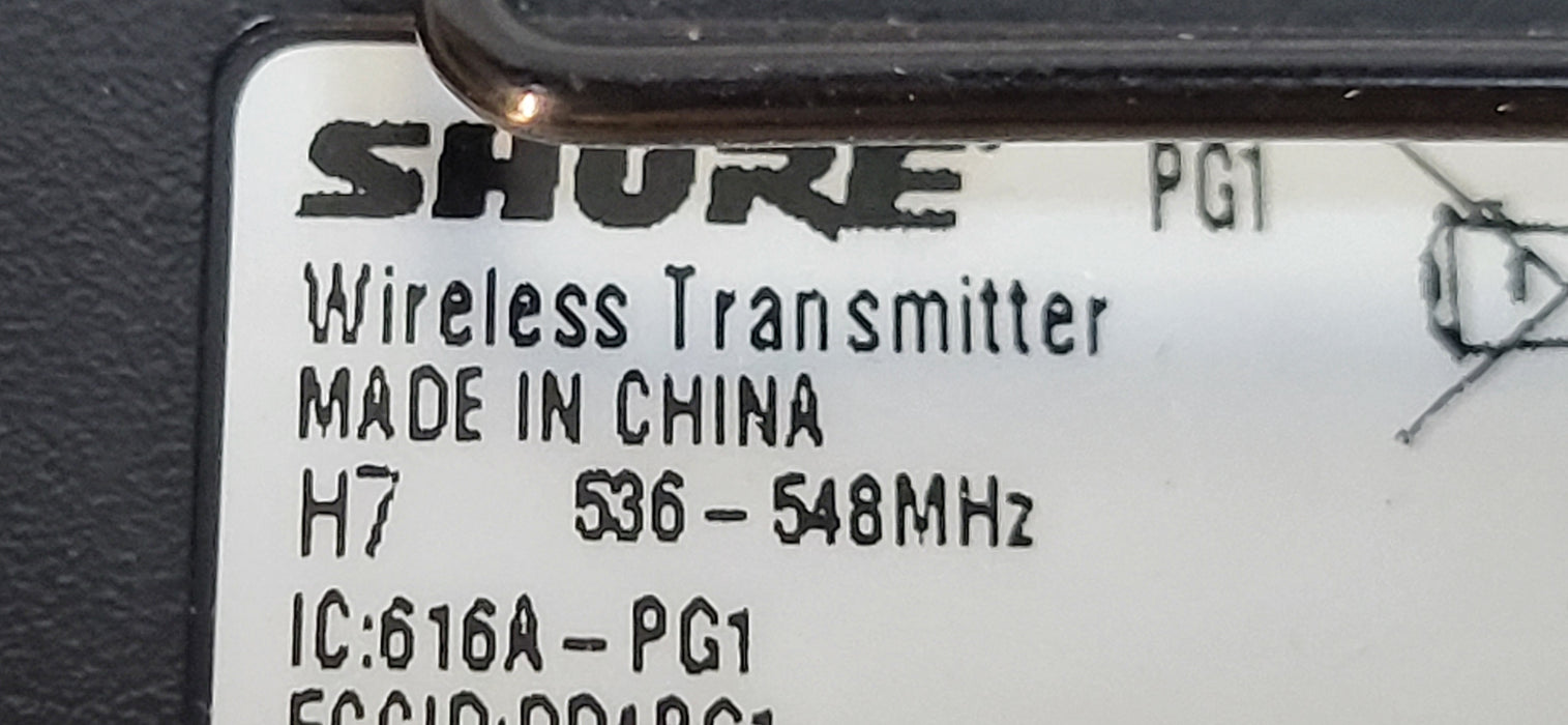 Shure PG1 H7 536-548 MHz Wireless Transmitter