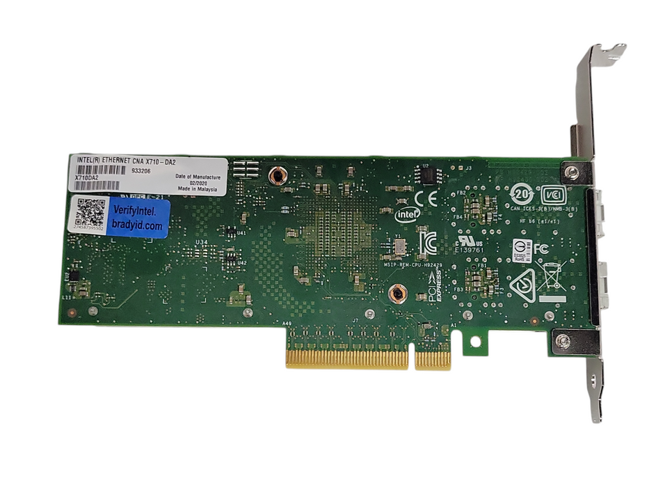Intel X710-DA2 Dual Port 10Gb/s PCI-E 3.0 x8 Ethernet CNA FH Bracket