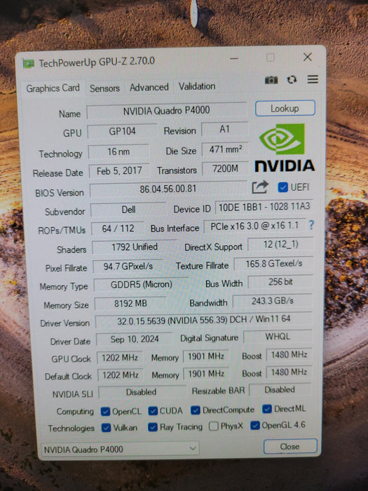 Nvidia Quadro P4000 8GB GDDR5 Graphics Card | 4xDP