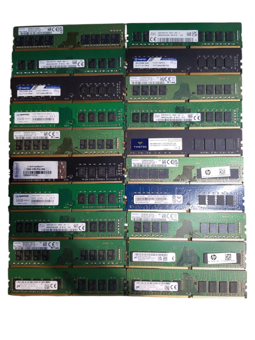 Lot of 40x, Assorted 16GB DDR4 Desktop RAM