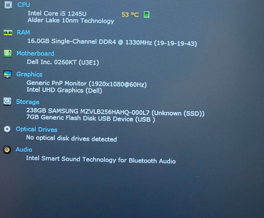 Dell Latitude 5430 Core i5-1245U 1.60GHz 16GB RAM 256GB SSD No Power Adapter