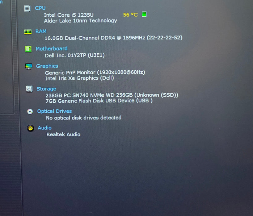 Dell Latitude 5430 i5-1235U 1.30Ghz 16GB RAM 256GB SSD No power Adapter READ!