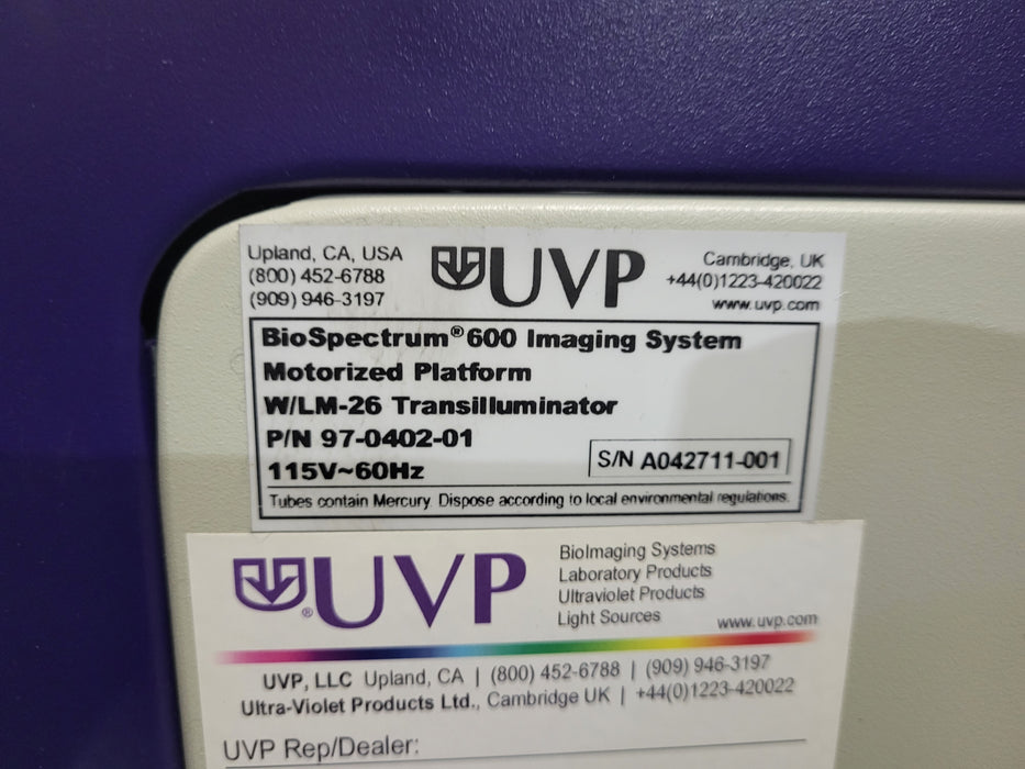 UVP BioSpectrum Darkroom 95-0471-01 READ