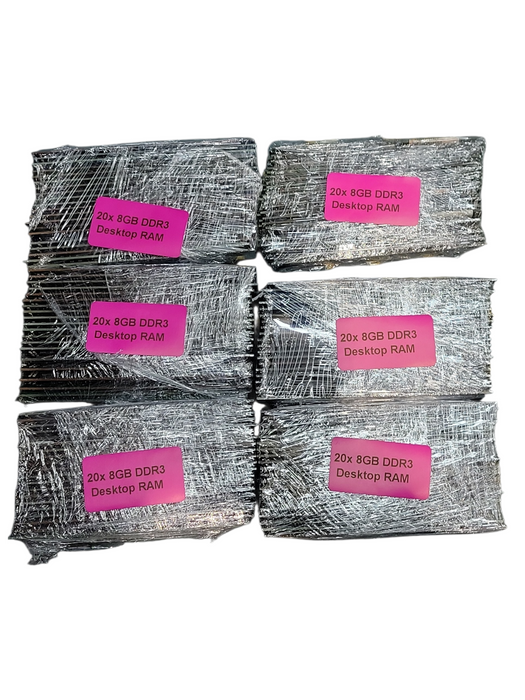 Lot of 120x, Assorted 8GB DDR3 DESKTOP RAM NON-HEATSINK