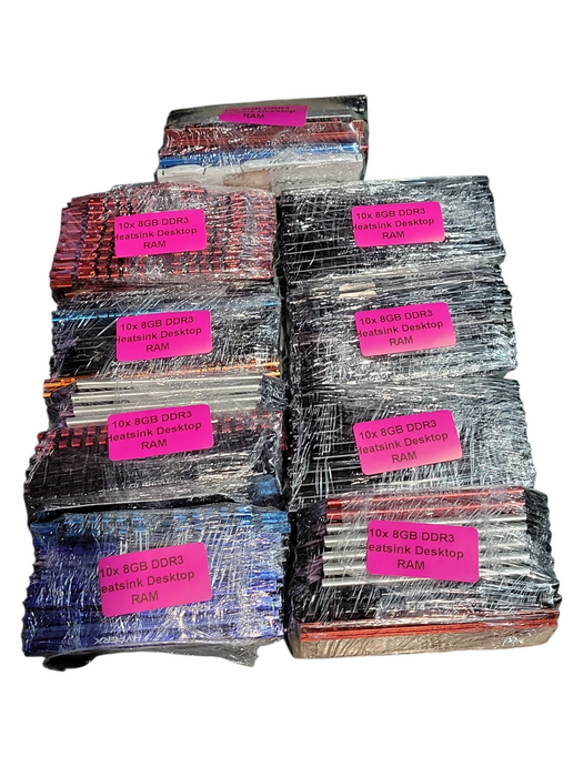 Lot of 90x, Assorted 8GB DDR3/DDR3L HEATSINK RAM ASSORTED BRANDS