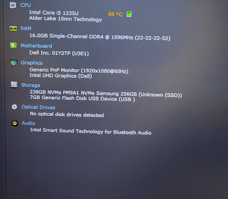 Dell Latitude 5430 Intel Core i5-1235U 16GB RAM 256GB SSD No power Adapter READ
