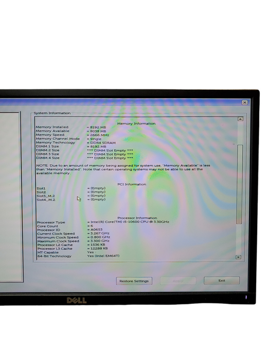 Dell Optiplex 5080 SFF i5-10600 3.30GHz 8GB RAM NO-HDD/SSD