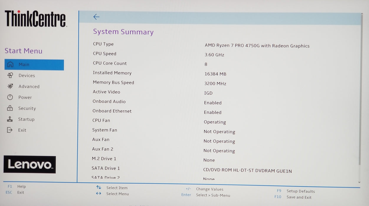 Lenovo ThinkCentre M75s Gen2 AMD Ryzen 7 Pro 4750G 16GB RAM No HDD