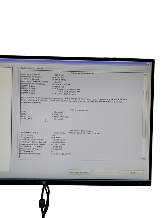 Dell OptiPlex 5070 SFF Desktop i5-9500 3.00GHz 16GB RAM NO-HDD/SSD