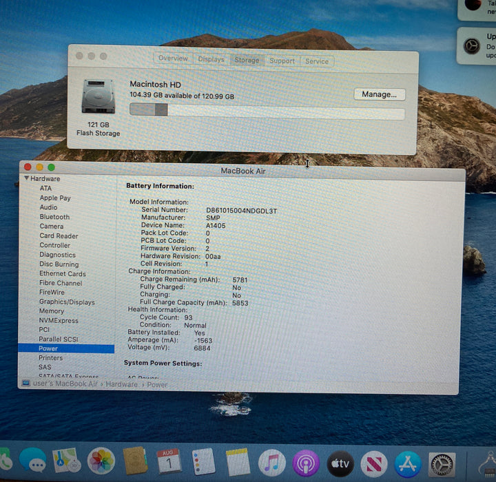 Apple MacBook Air 13" Mid 2012 Core i5-3427U 1.80GHz 8GB RAM 128GB SSD