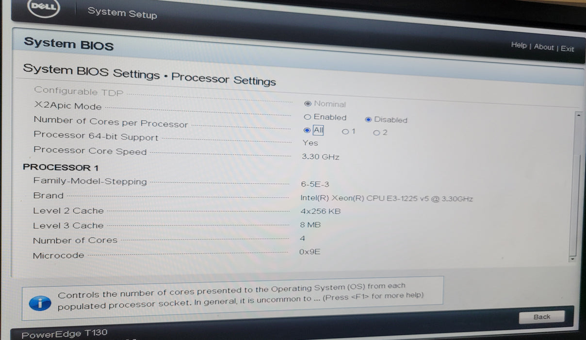 PowerEdge T130 | Xeon E3-1225 v5 @3.30GHz | NO RAM NO HDD