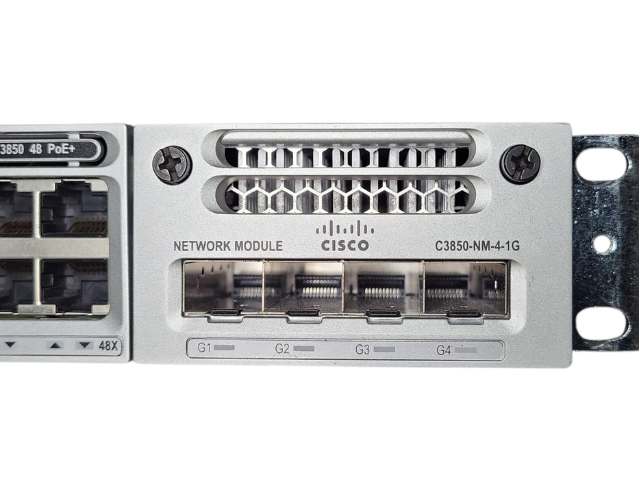 Cisco WS-C3850-48P-S V07 48-Port PoE+ Switch w/ C3850-NM-4-1G