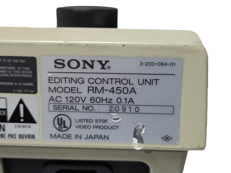 SONY RM-450A Editing Control Unit, READ