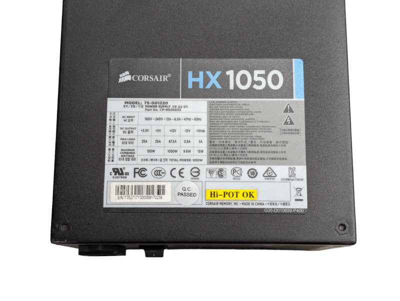 Corsair HX1050 1050W Semi-Modular Power Supply -