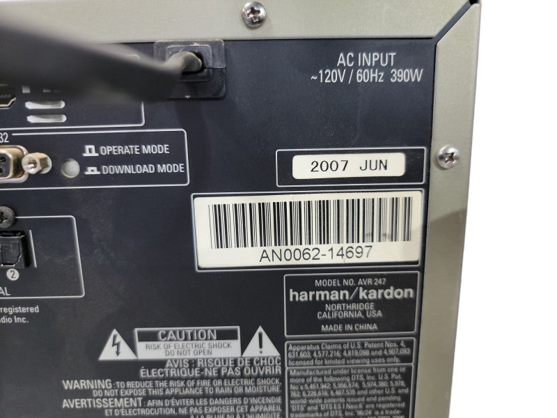 Harman Kardon AVR 247 7.1 Channel 65 Watt Receiver