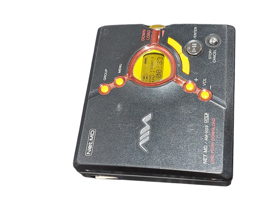 Rare AIWA NetMD AM-NX9 One Push Download MDLP Portable MiniDisc Recorder w/Discs