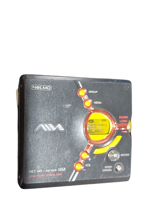 Rare AIWA NetMD AM-NX9 One Push Download MDLP Portable MiniDisc Recorder w/Discs