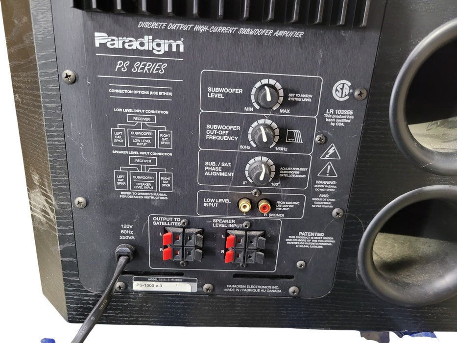 Paradigm PS-1000 v3 Powered Subwoofer 120V Home Theater Speaker