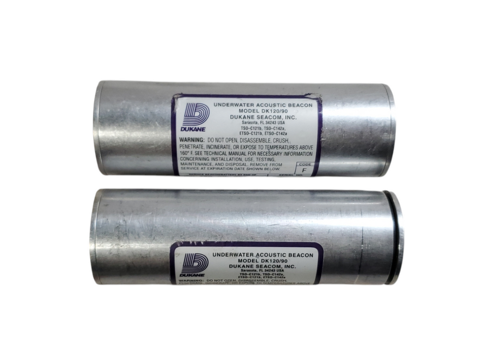 Lot 2x Dukane Underwater Acoustic Beacon Model DK120/90 *READ*