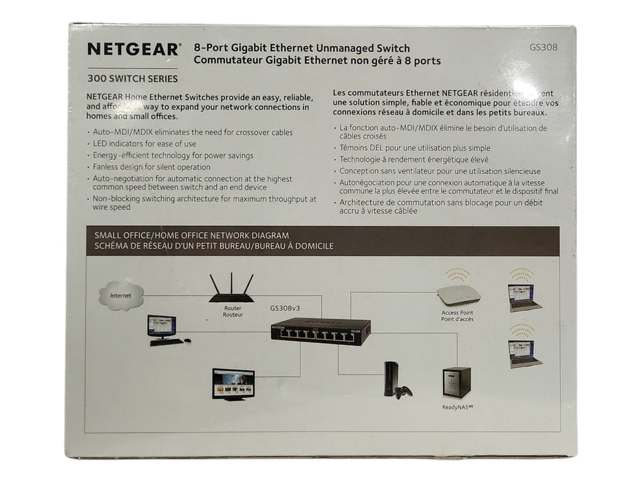 *NEW SEALED* NETGEAR GS308 8-Port Gigabit Ethernet Unmanaged Switch