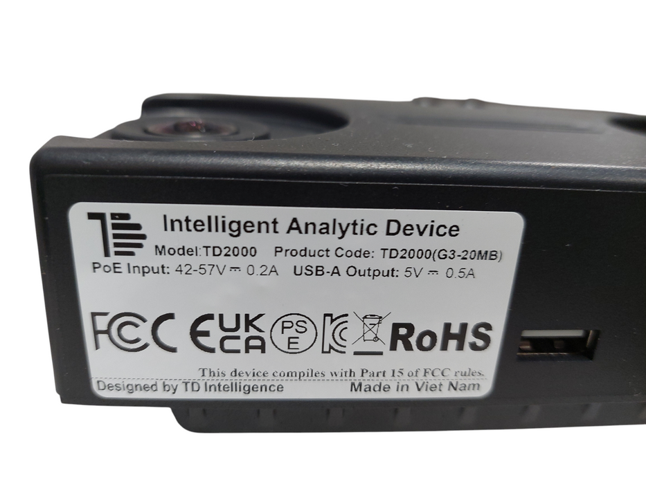 Intelligent Analytic Device TD2000 PN: 1100010208XX People Counter Camera