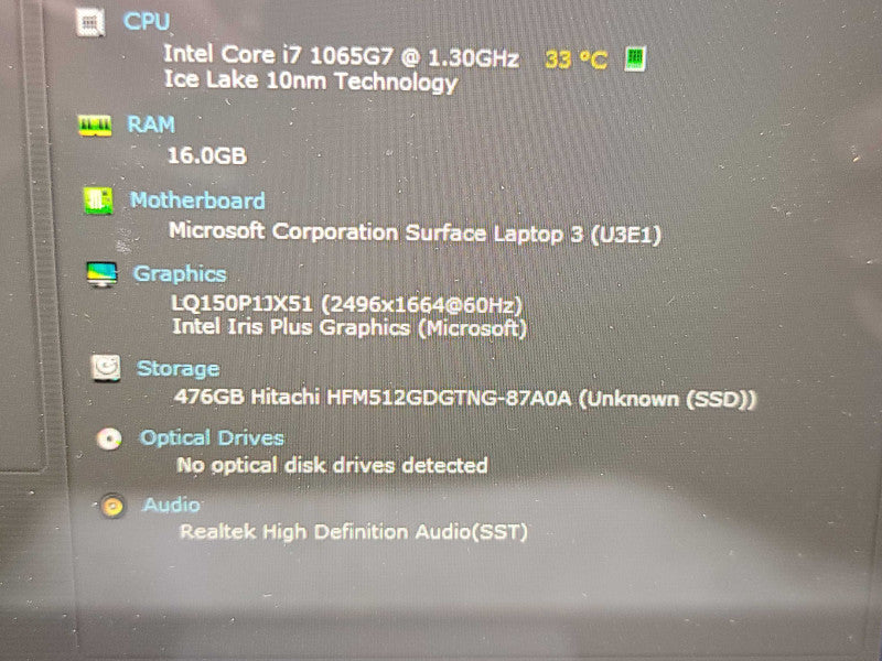Microsoft Surface Laptop 3| i7-1065G7| 16GB RAM| 512GB SSD  Î² Lap200